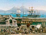 Bustle in the port of Naples